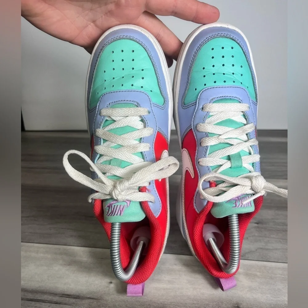 Nike Court Borough‎ Low Recraft Kids 4.5Y Cobalt Bliss Track Red Sneakers Cool